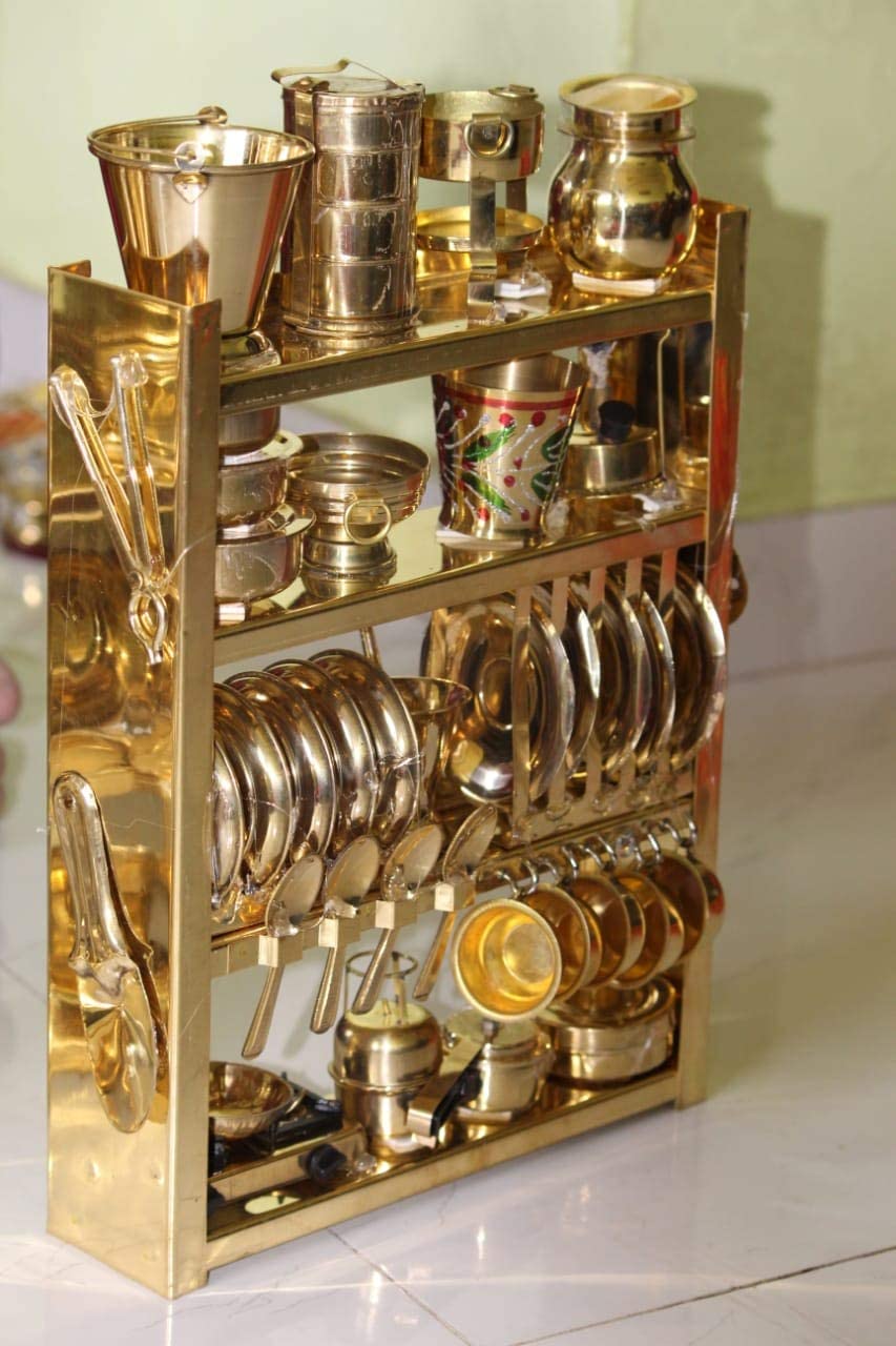Brass Miniature Kitchen Set, Kitchen Set for Girls, Toy Kitchen Set (Basic) (B0CS3772ZS) Amazon Price History, Amazon Price Tracker