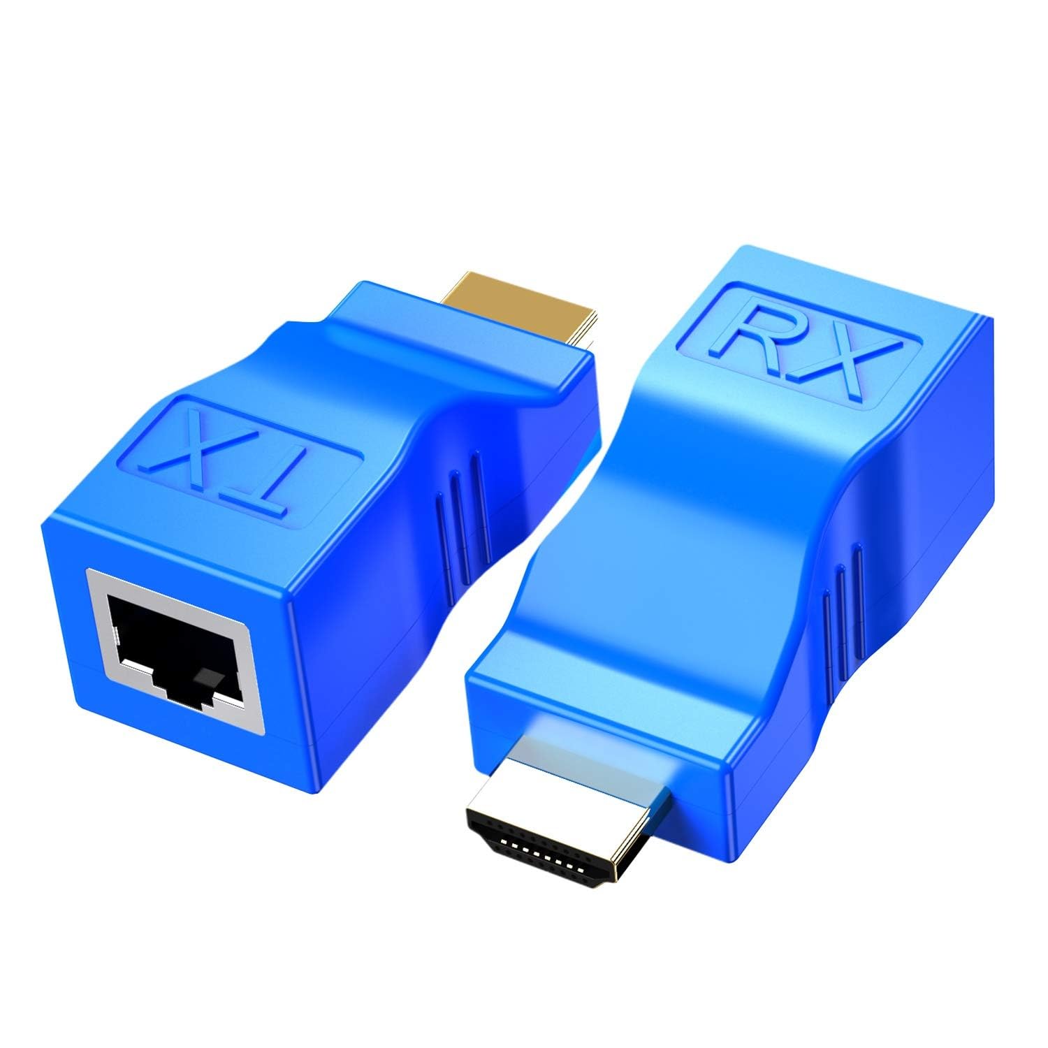 SRB Hdmi Extender,Hdmi to Rj45 Network Cable Extender Converter Repeater Over Cat 5E / 6 1080P Up to 30M Extender for HDTV Ps4 Stb 4K 2K-image-37