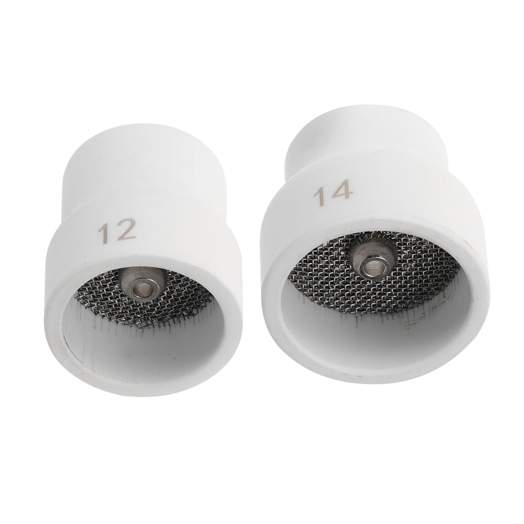 MUCKLILY Welding Supply 2pcs Torch Cups Ceramic Nozzle Stainless Steel Wp17/18/26 Torch Kit