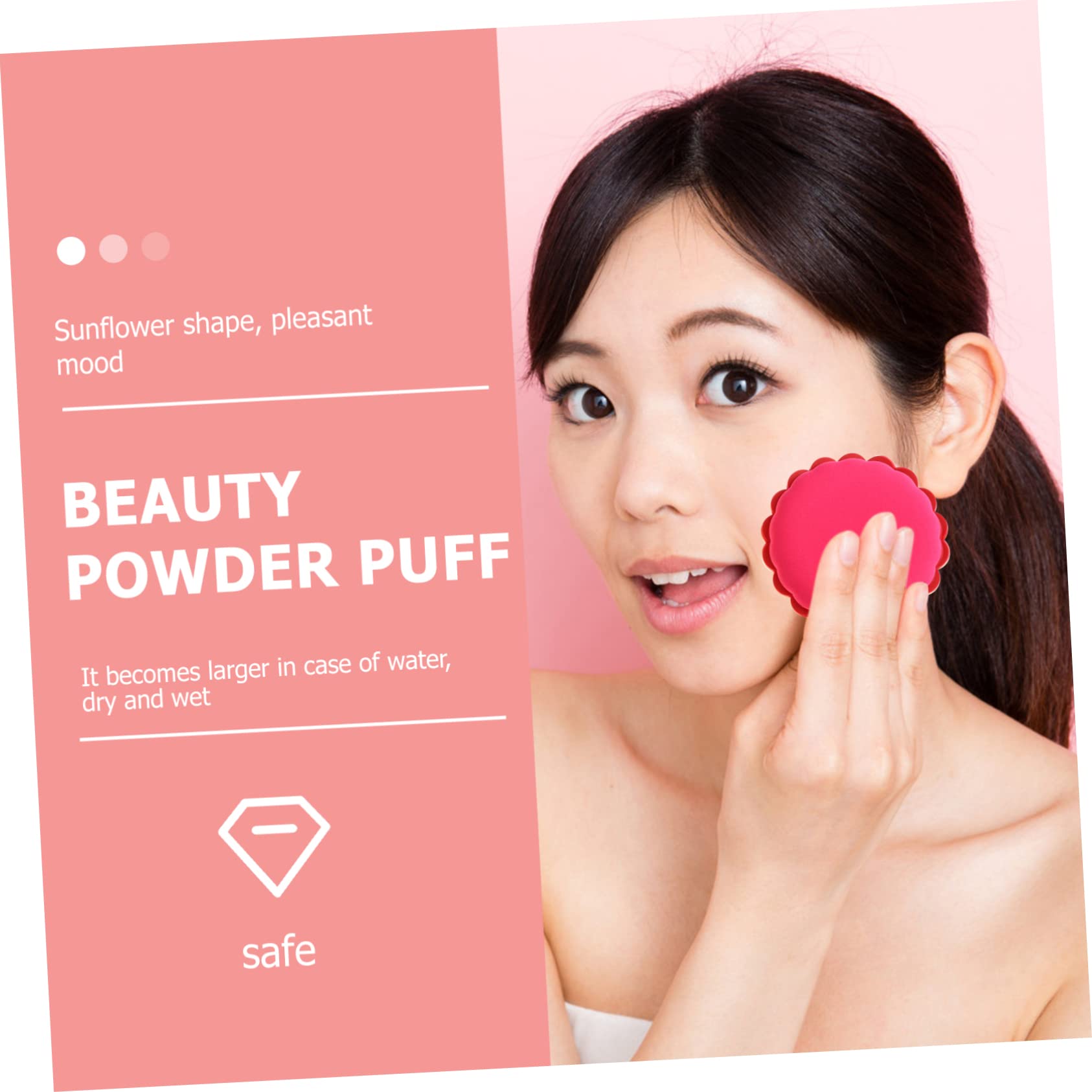 PartyKindom 4pcs Round Makeup Sponges Non-latex Beauty Puff for Face Powder Washable Beauty Sponge for Foundation and Makeup Random Color