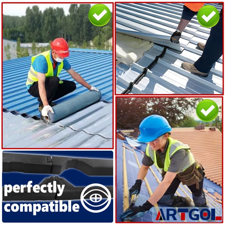 20 Psc 9in Inside Classic Rib Profile Foam Closure Strips for Metal Roofing R Panels - Fits 3FT Long Metal Roof Panels - Designed for Roof Insulation, Noise Reduction, Waterproofing, Dustproofing