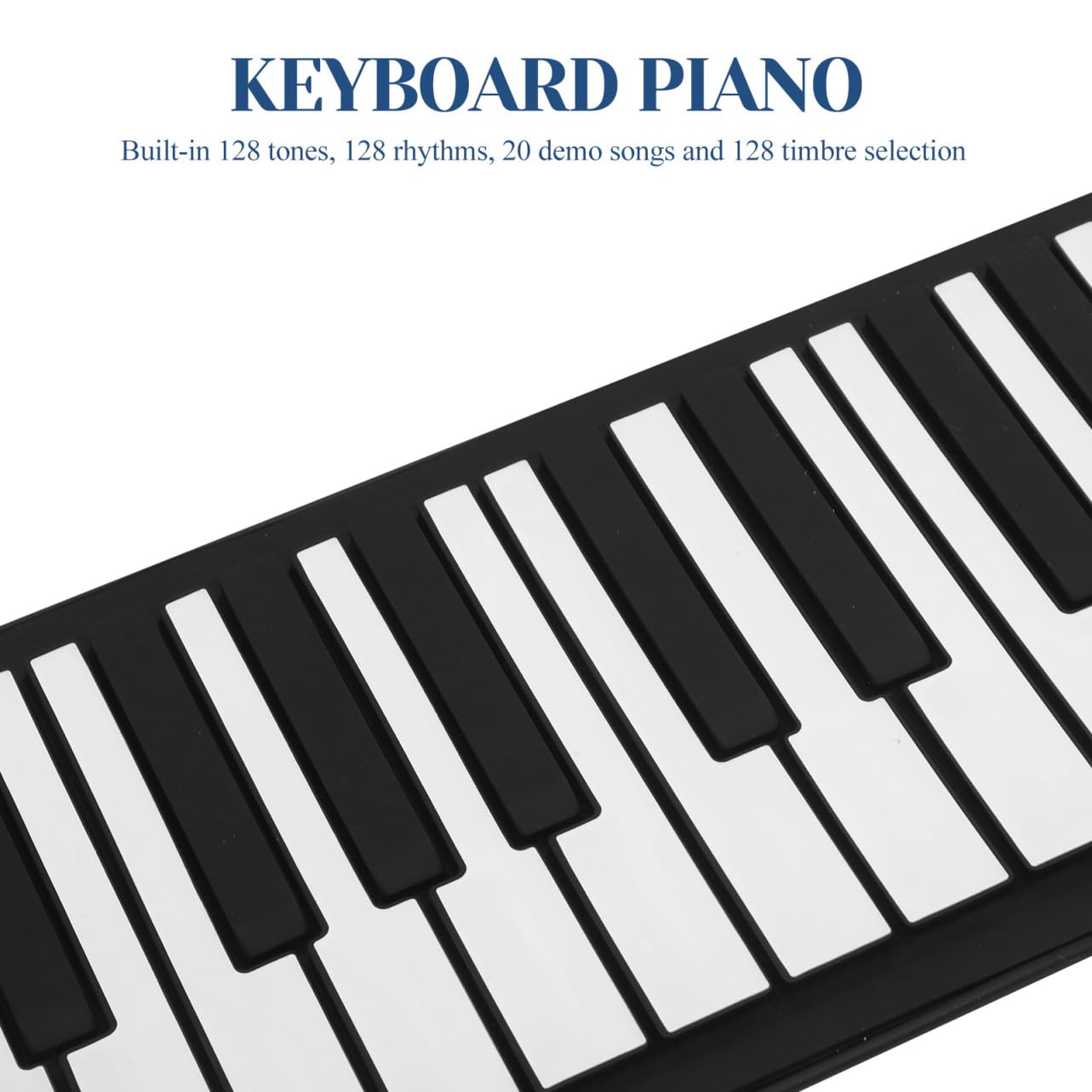 Pianoforte Nero Tasti Portatile 61 Elettronico Pieghevole