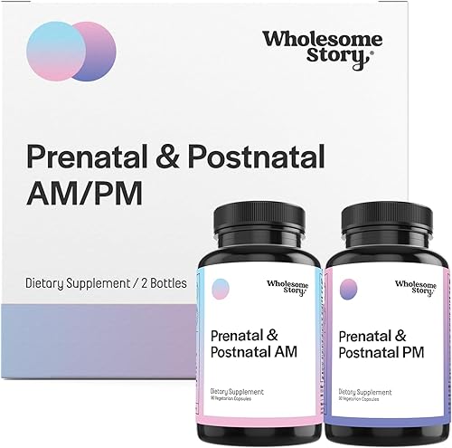 Miniatura 1 de Vitaminas prenatales y posnatales biodisponibles prémium para mujeres con DHA, folato y hierro, 100% de vitaminas esenciales para mujeres