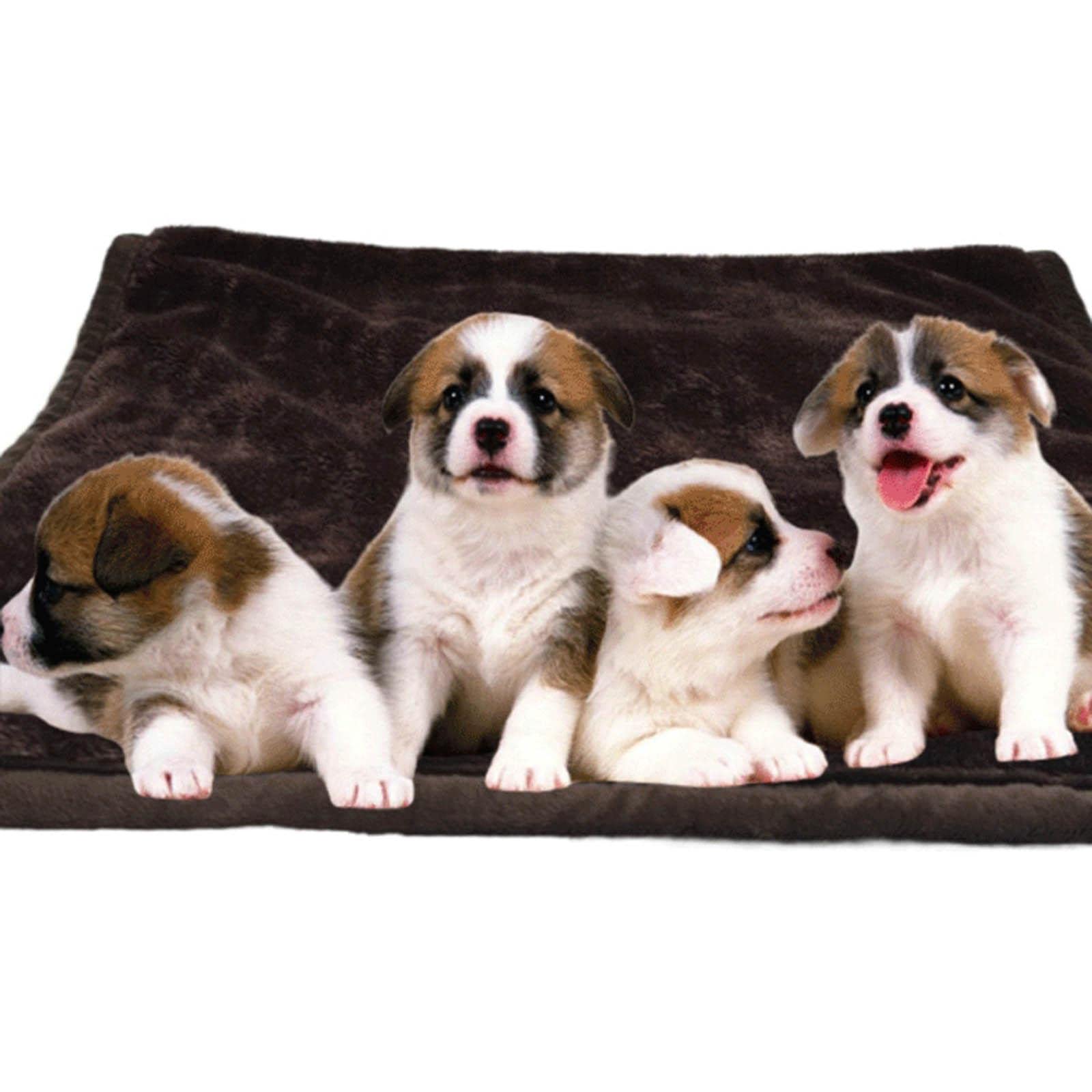 Manta de cama para perro, manta de forro polar suave, manta de doble cara de felpa cálida para perros grandes y pequeños