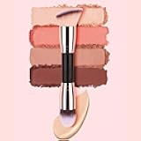 1pc Dual-Ended Multi-Function Makeup Brush, Convenient Portable Design Foundation Brush, Contour Brush, Powder Brush, Blusher Brush, Suitable For Men & Women