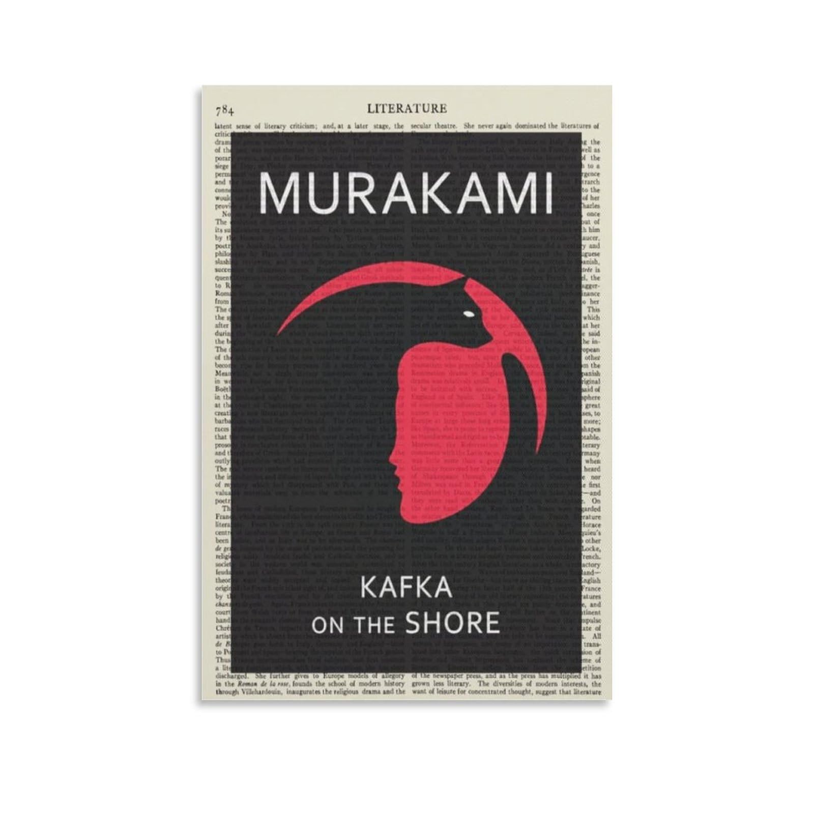 Book Cover 'Kafka On The Shore' Haruki Murakami Book Art Cat Art Print, Books And Cats Wall Art Post Canvas Painting Posters And Prints Wall Art