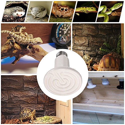 2 Pack 75W Ceramic Heat Emitter, Reptile Heat Lamp Bulb, Infrared Ceramic Heat Lamp for Reptiles, Amphibians, Chicken… - Image 6