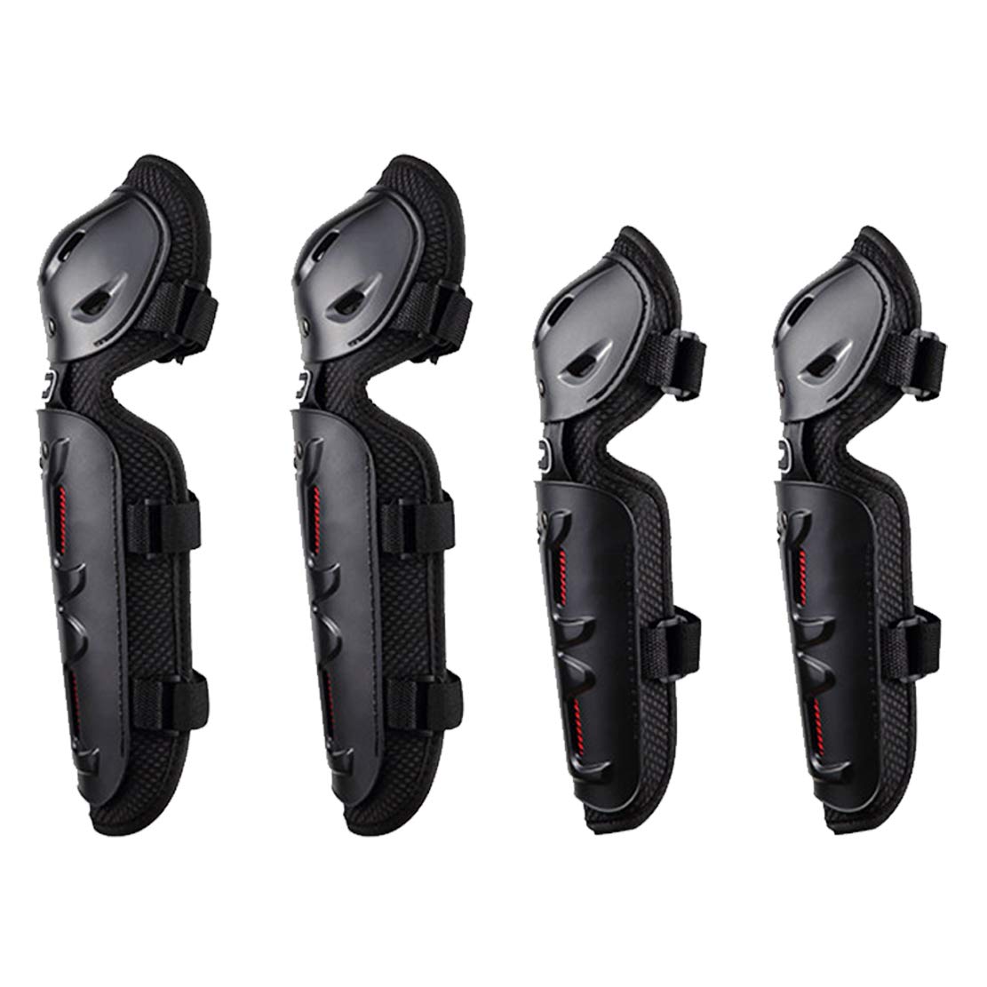Equipaggiamento Protettivo per Moto Ginocchiere Motocross Supporto per Gomito Protezione Congiunta A Prova di Vento Caldo Knee Guard, 4 PCS