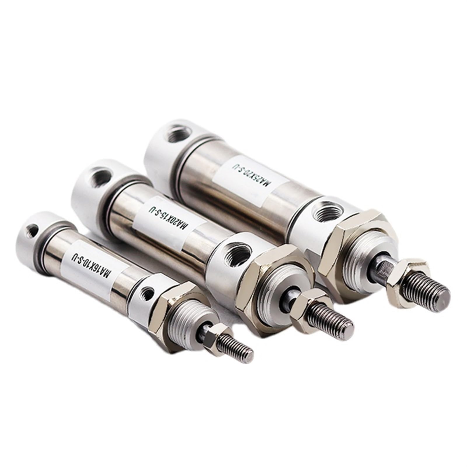 Vérin pneumatique MA16 double effet : haute précision en acier inox