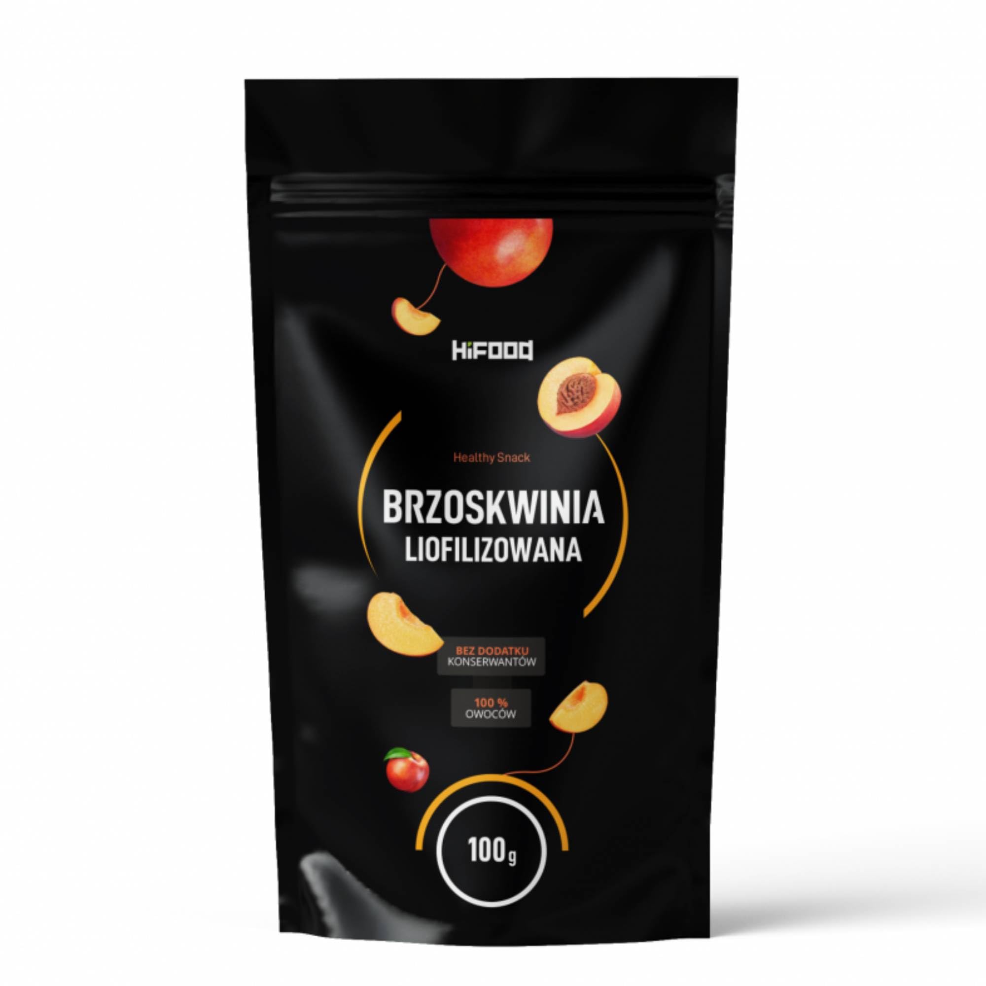 HiFood brzoskwinie liofilizowane w plastrach 100 g 100% naturalne owoce chrupiące i lekkie idealne do musli jogurtu i smoothie