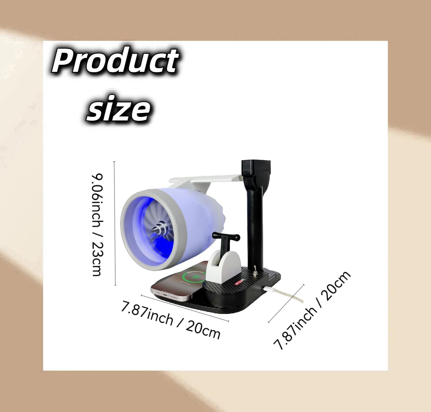 Turbo Tabletop Air Circulator Fan,2 in 1 Engine Turbo Desk Fan with Humidifier and Light,Creativee engine cooling fan Desktop Fan for Home Office Kitche