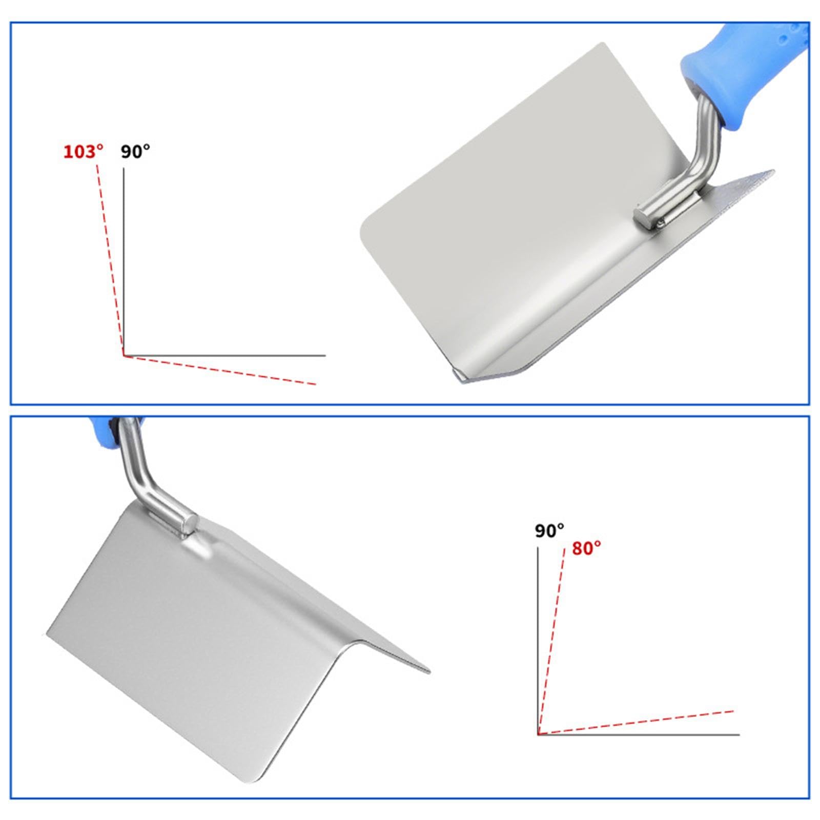 perfk 2X Set di Utensili manuali per Angoli in cartongesso, Fai da Te Esterno Interno con Impugnatura, cazzuola per intonaco angolare per Stucco