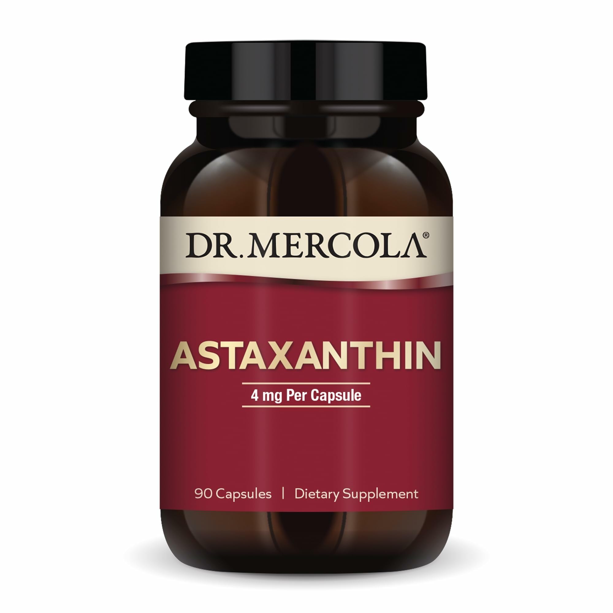 Dr. Mercola Organic Astaxanthin, 4 mg, 90 Capsules (90 Servings) 90 Count (Pack of 1)