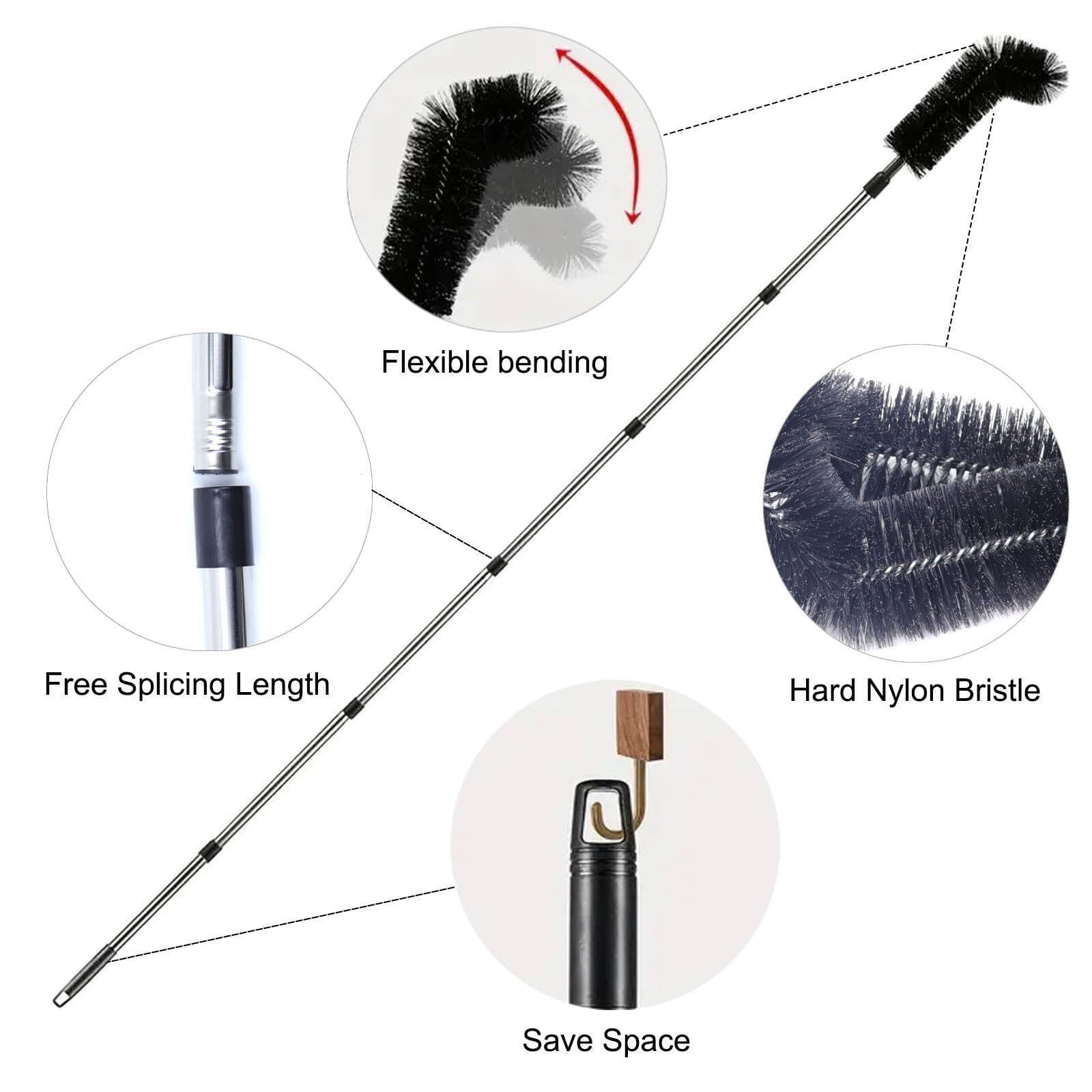 Herramientas de limpieza de canalones extensibles de 10.5 pies con cepillo