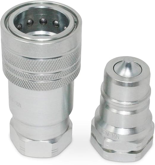 Summit Hydraulics 1” Agricultural Hydraulic Quick Connect Pioneer Style Coupler Set, ISO 5675, 1” NPT Thread