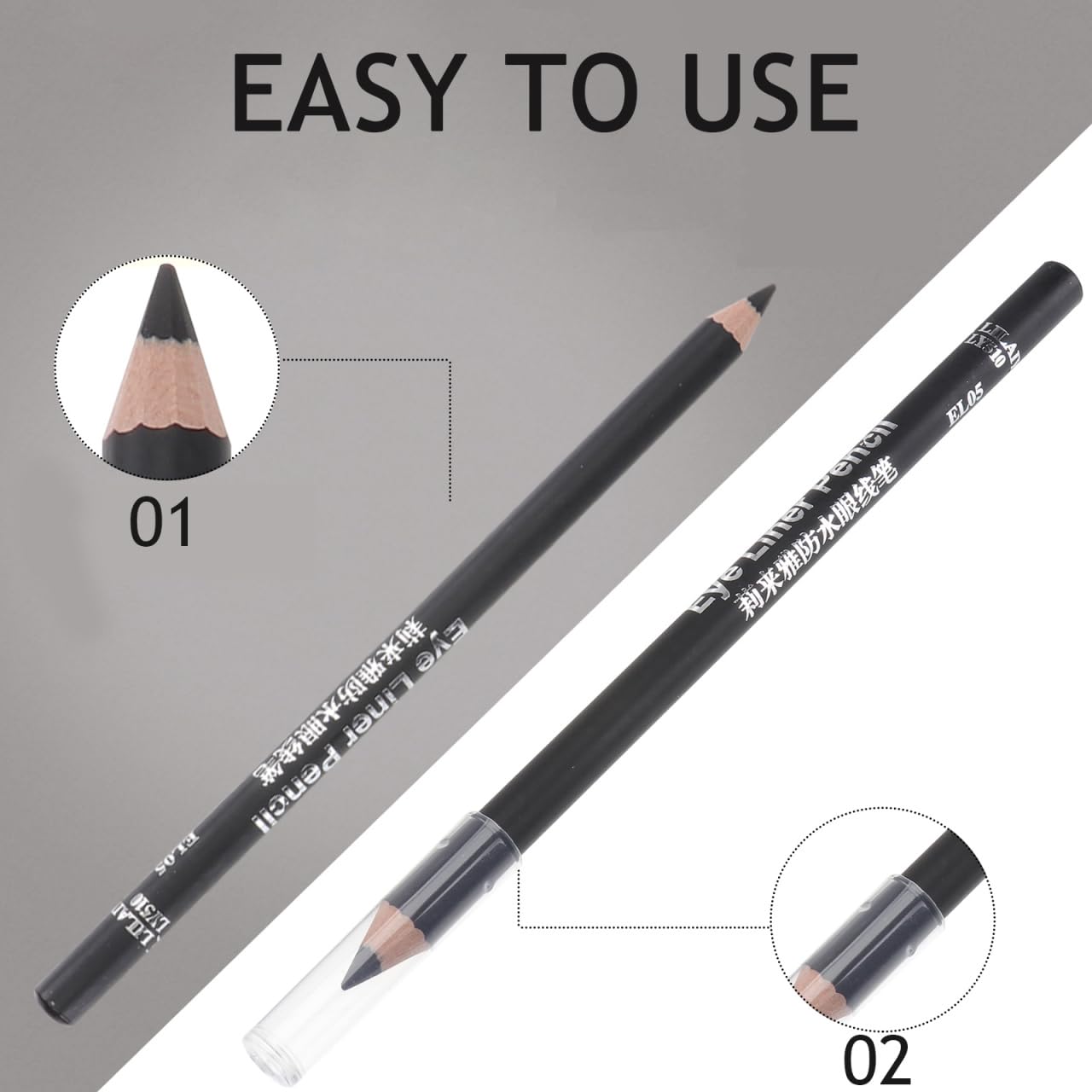 FRCOLOR Waterproof Gel Eyeliner Pencil Black - Image 4