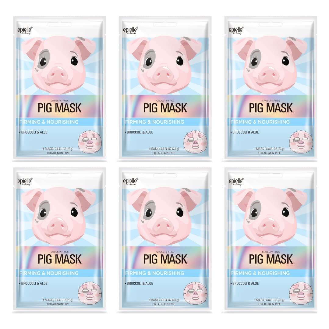 Epielle Animal Character Sheet Masks Pig 6 Pack ...