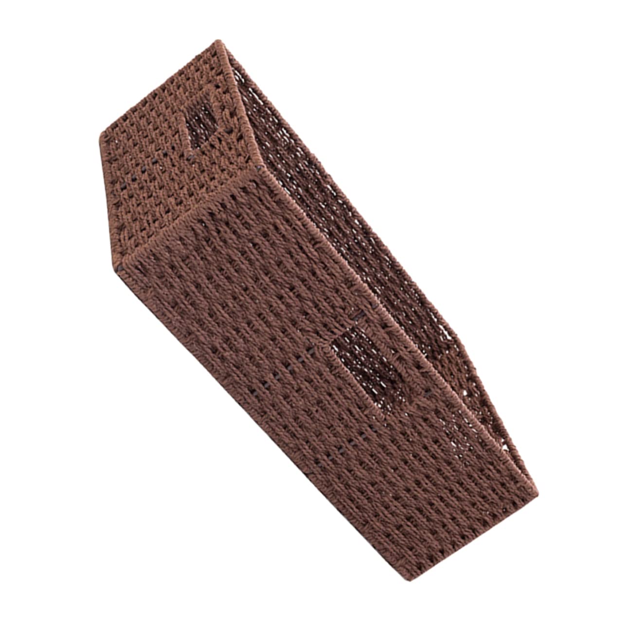 DOITOOL Cesta de Almacenamiento Tejida Marrón con Asa, Pequeña, para Ropa