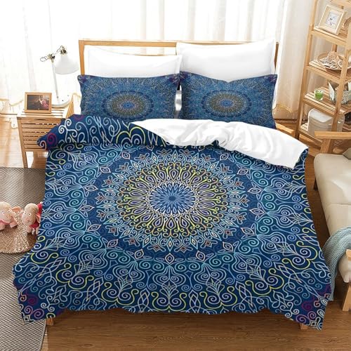 Housse de couette mandala fermeture éclair finie la couette qui glisse