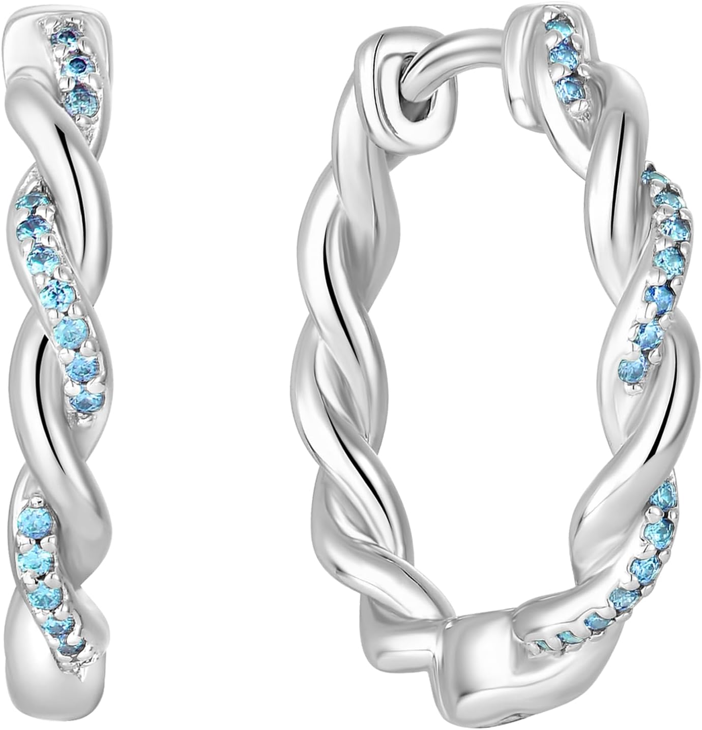 Twisted Rope Hoop Earrings 925 Sterling Silver Hemp rope Earring Birthstone Ear Cuff Earrings Jewelry for Women