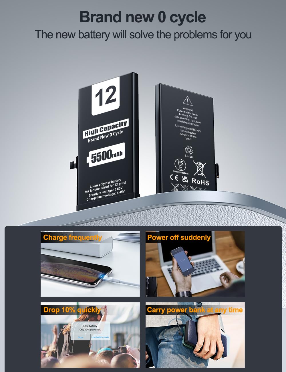 Batteria IPhone 12 Da 4160mAh - Ricambio Ad Alta Capacità Con Kit Di Strumenti Per Montaggio - Foto 12