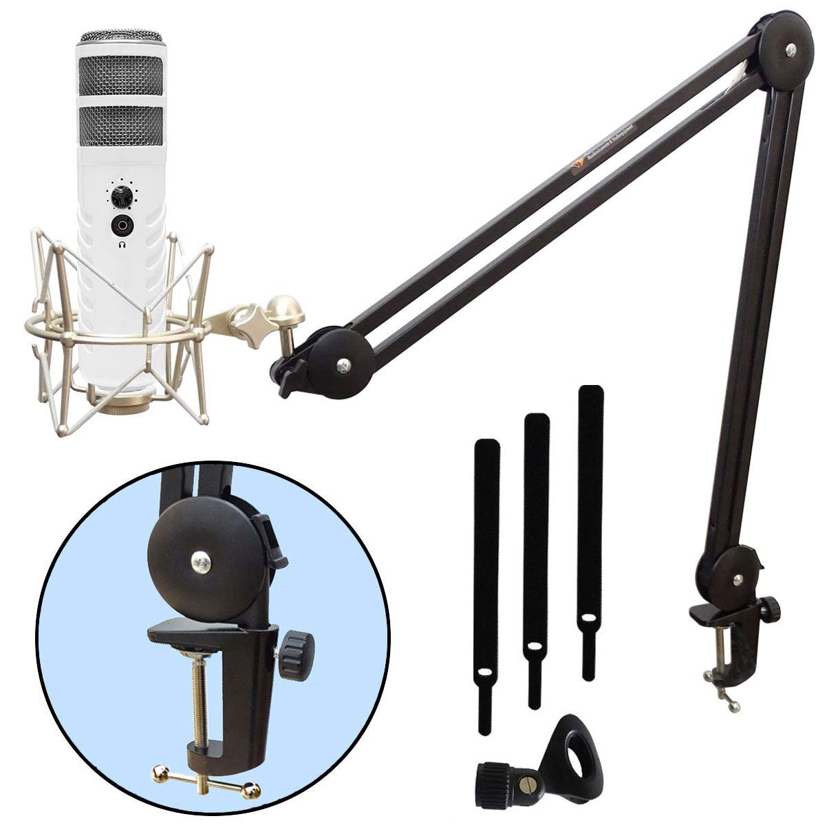 Rode Podcaster MKII - Microfono radio USB + keepdrum MS138 + mandrino per microfono MS088