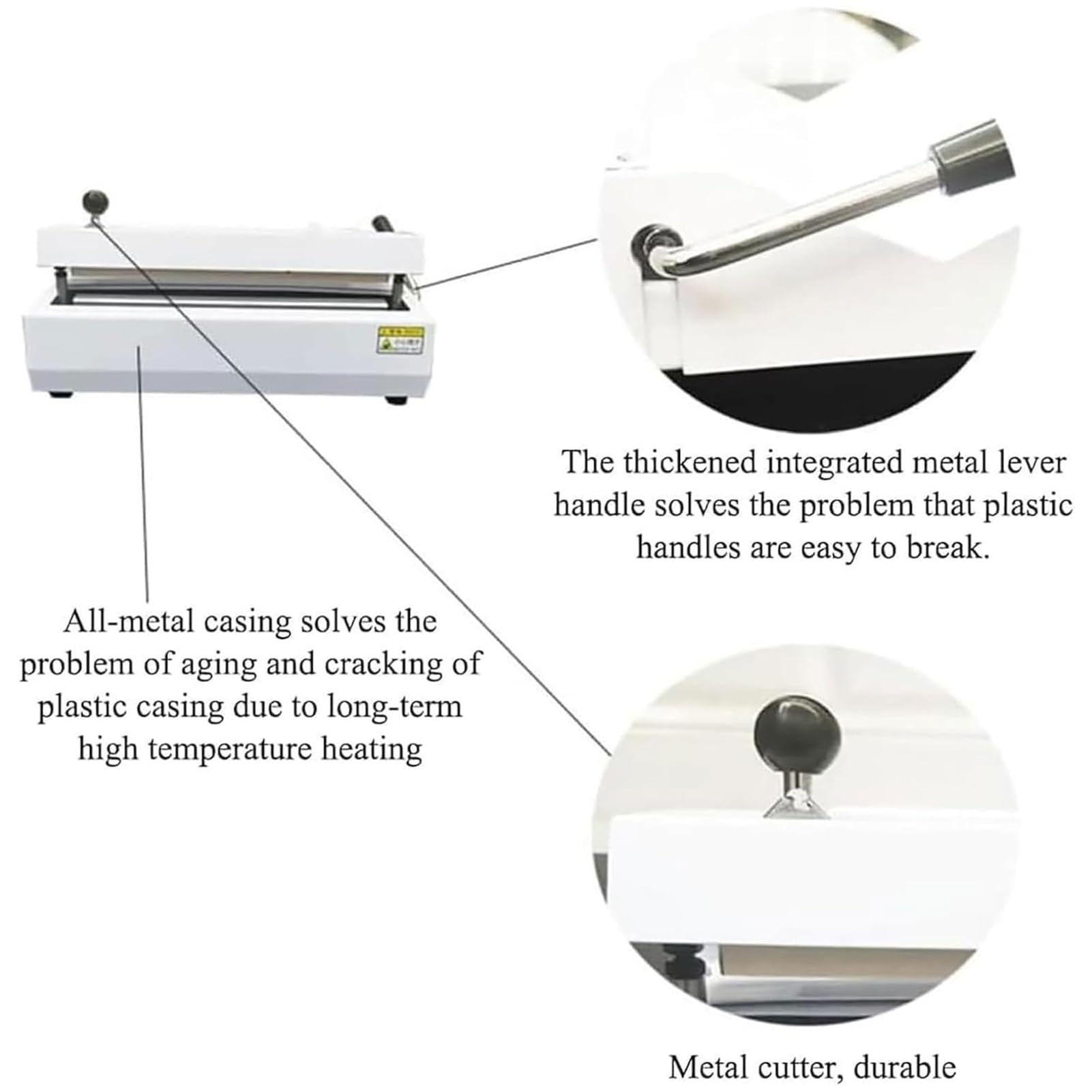 Máquina selladora para bolsas de esterilización, sellador térmico automático de 300 mm con temperatura ajustable de 0 a 300 °C, ideal para clínicas y laboratorios