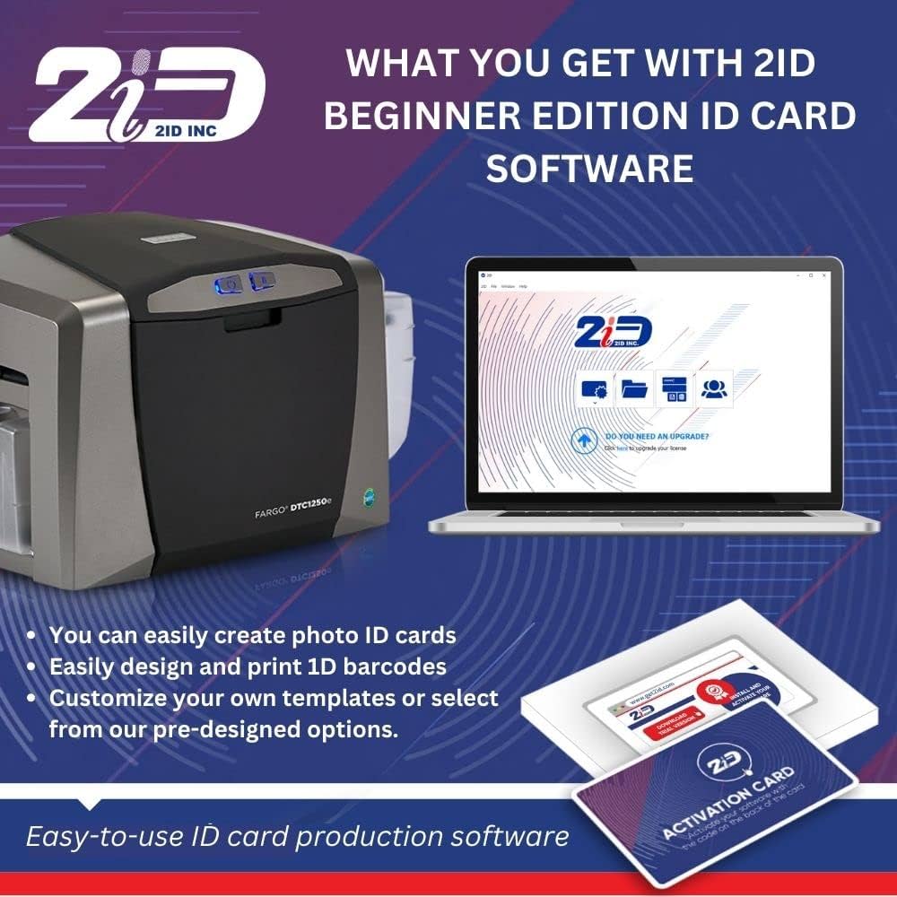 Amazon.com : 2ID Fargo DTC1250e Single-Sided Badge Printer