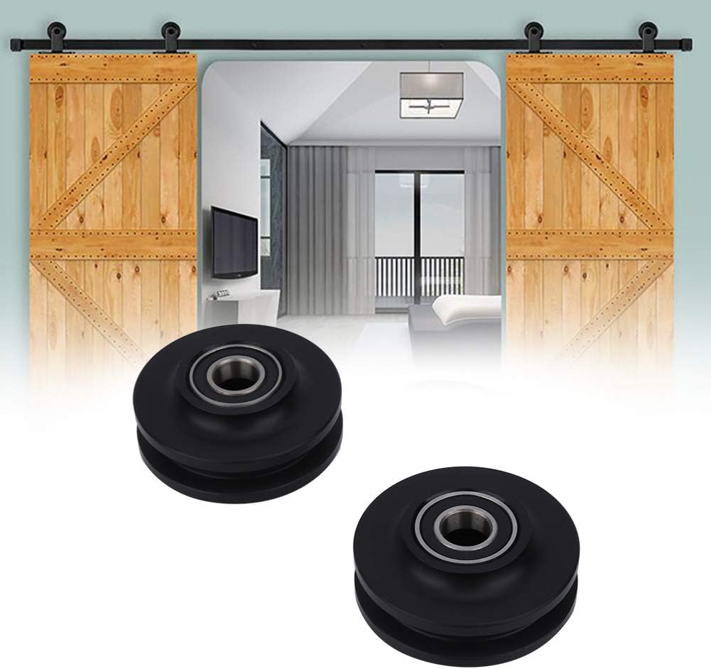2PCS Barn Door Sliding Roller Wheel, Heavy Duty Cabinet Window Sliding Door Pulley Roller Sliding Gate Roller Hardware for DIY Barn Door, 7 * 3.4 * 1.5cm