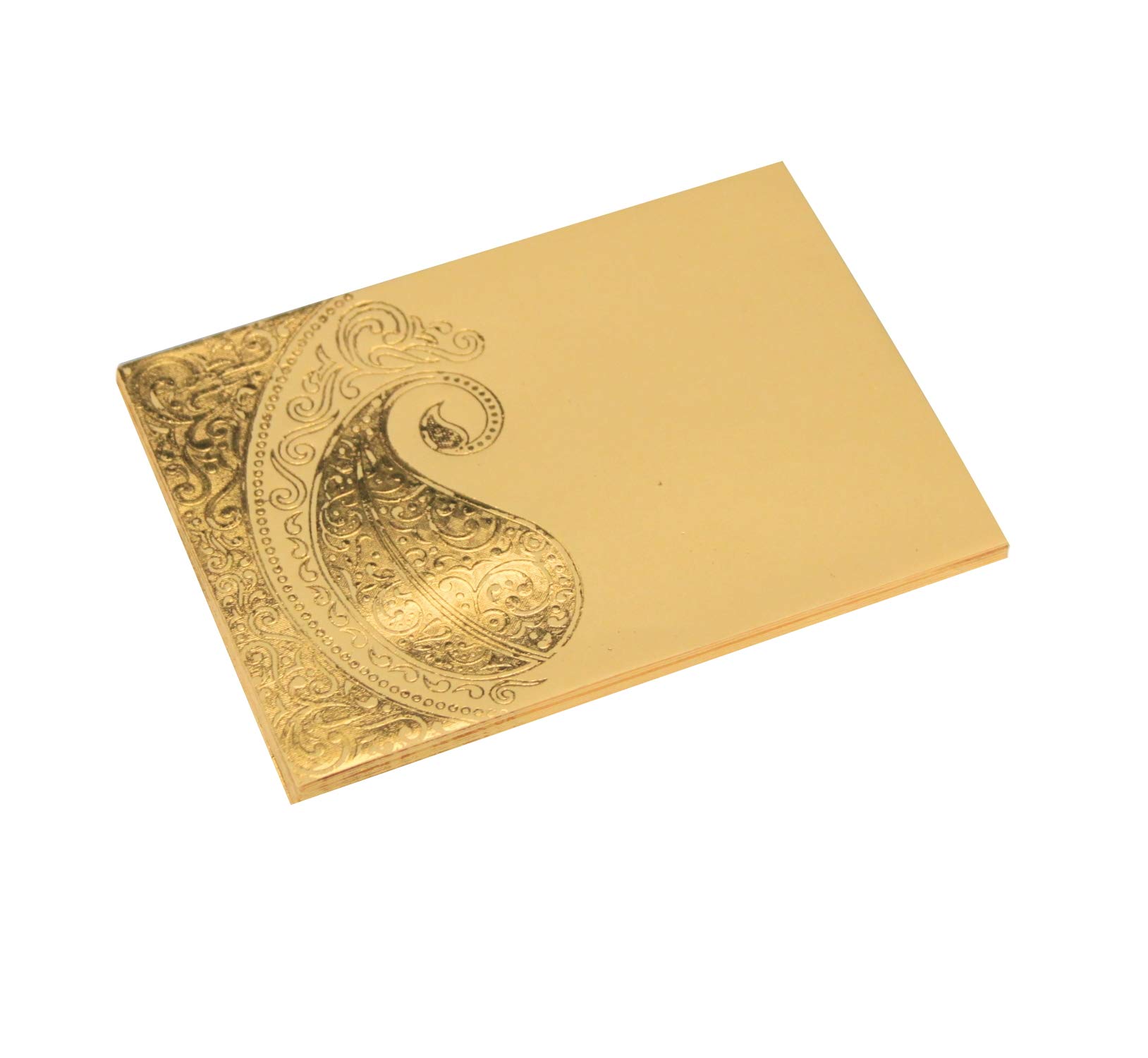 5 Indian Shagun Gift Envelopes - Small Mini Colorful Gold Paisley Print Money Wallet for Cash, Wedding, Anniversary, Diwali, Birthday Invitation (Cream)
