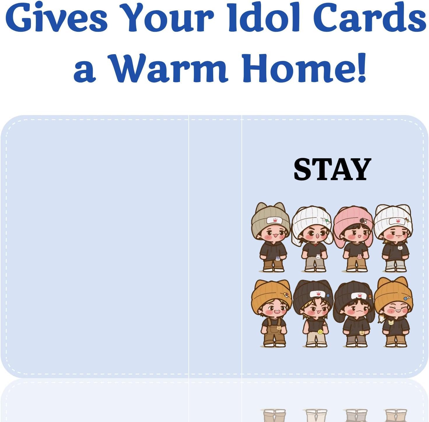 STAY Cute Trading Photocard Binder, album fotograficzny z kreskówek, uchwyt na karty, 900 kart z rękawami na karty Lomo, prezent - chłopcy i dziewczęta, idol Photo Protect (niebieski)