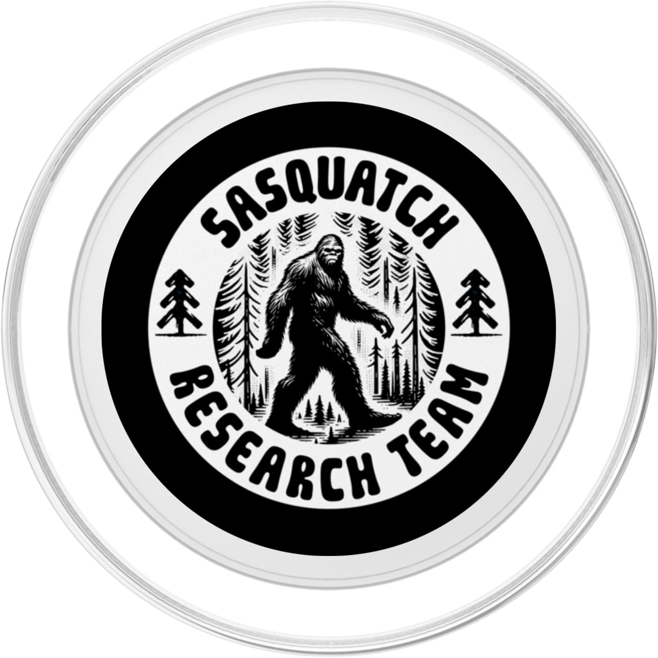 Sasquatch Research Team - Bigfoot Forest Walk PopSockets PopGrip for MagSafe, Clear - Image 2