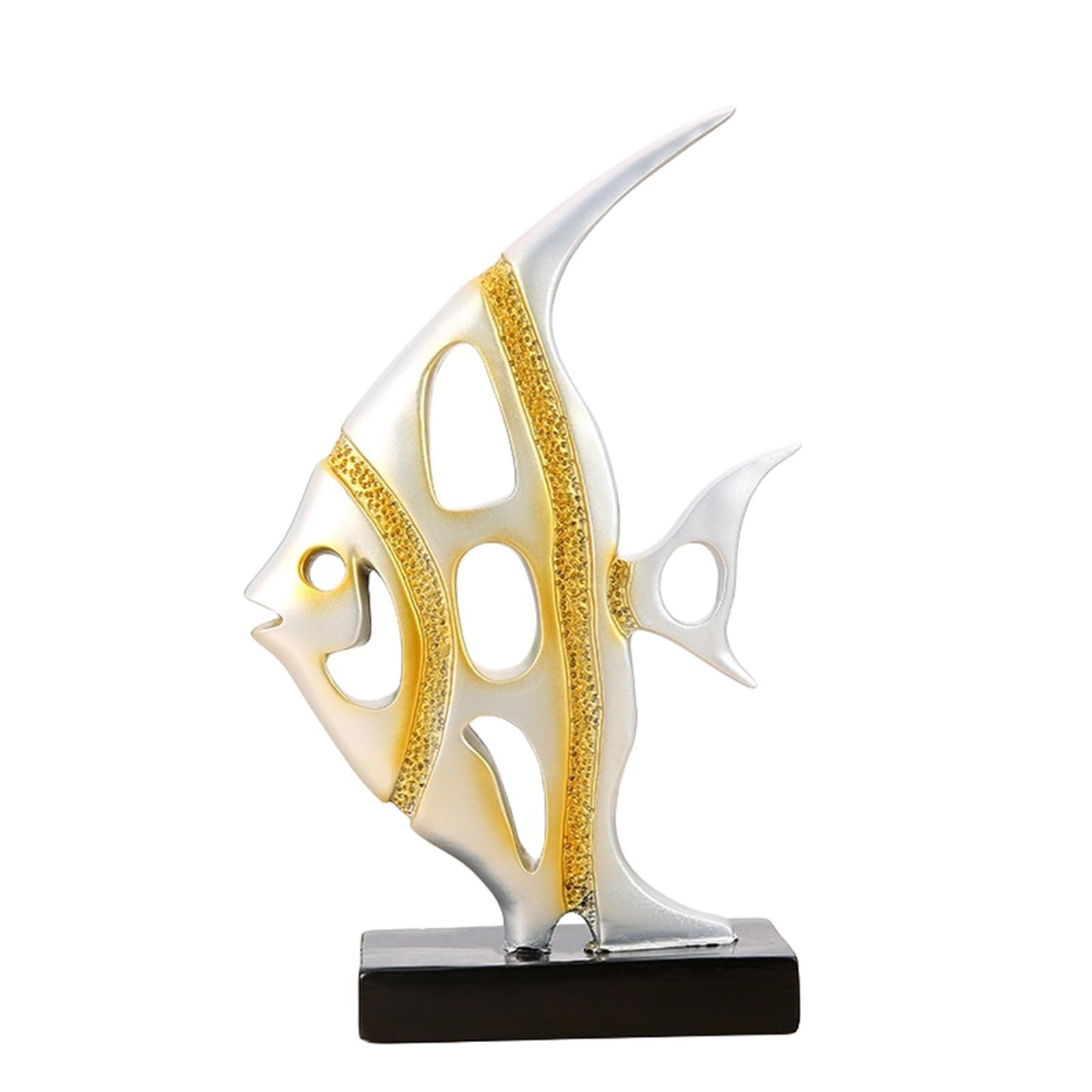 Centres table modernes et sculptures de poisson en résine dorée