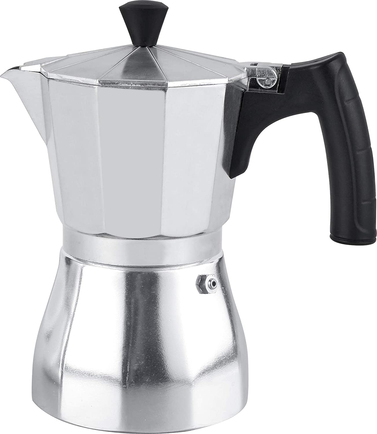 3D CREATIONS Alluminium Italian Style Stovetop Coffee Maker Moka Pot espresso Coffee percolator 3 cups of Coffee (Silver, 150 ml)