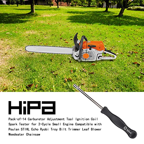 Hipa Pack-Of-14 Carburetor Adjustment Tool Ignition Coil Spark Tester For 2-Cycle Small Engine Compatible With Poulan Stihl Echo Ryobi Troy Bilt Trimmer Leaf Blower Weedeater Chainsaw #TOP1