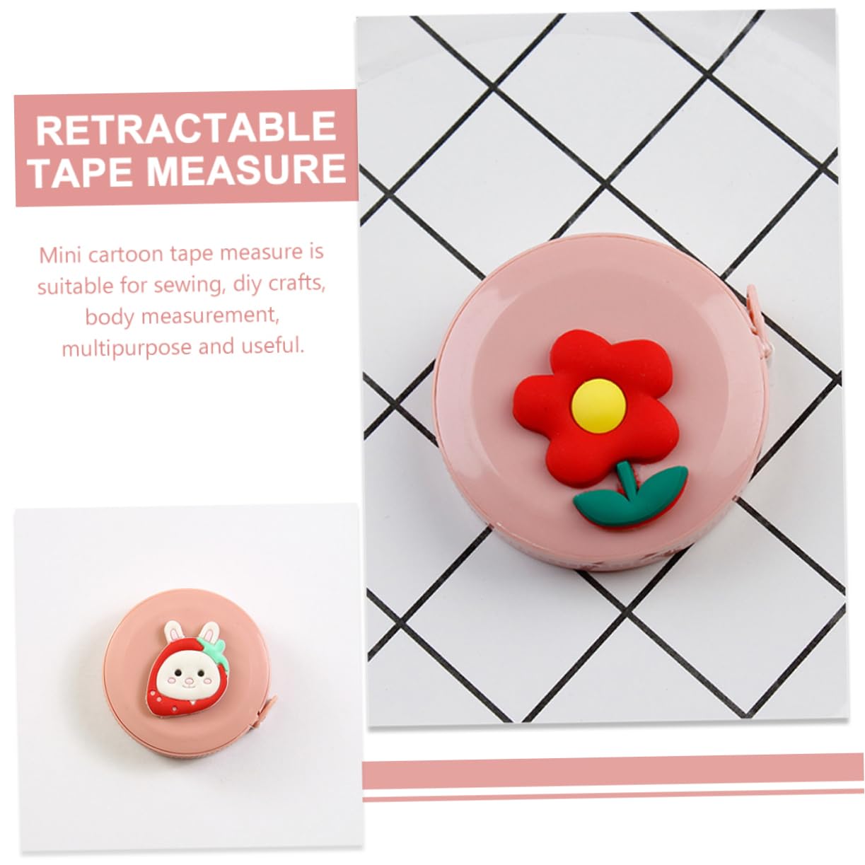 DOITOOL Mini Tape Measure Cartoon Flexible Y Compacto Para Costura Manualidades Y Medidas Corporales Retráctil Y Práctico 8 Piezas X 5