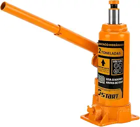 Macaco Hidráulico Tipo Garrafa Start – 2T 3T 5T 10T 20T Automotivo Universal Portátil Compacto Reforçado para Carros, Utilitários e Caminhões (2TON)