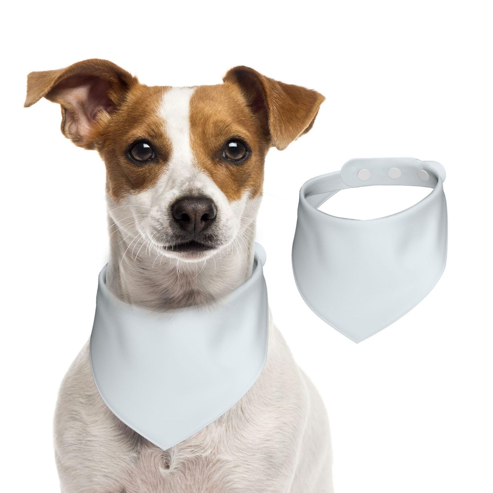 Ice Silver color Double Sided Dog Bandanas - Cotton Reversible Pet Scarf for Small Large Dogs - Unique Print Puppy Accessories โ image 1