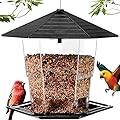 Jealoeur Bird Feeders for Outdoors Hanging Bird Feeder Wild Bird Seed, Black