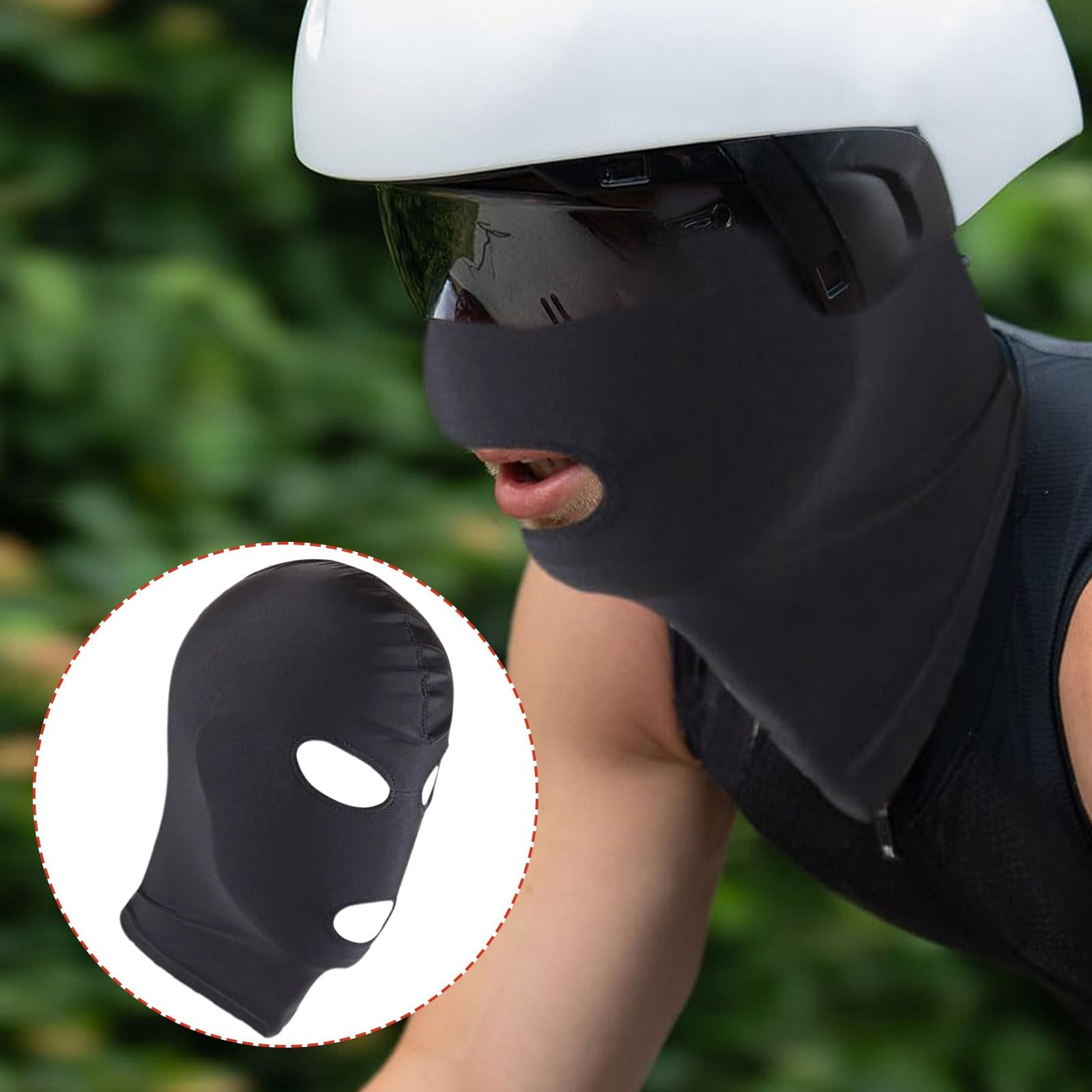 1PC Full-Cover Open Mouth Mask with Open Eyes, Breathable Elastic Black Hood for Men/Women - Image 3