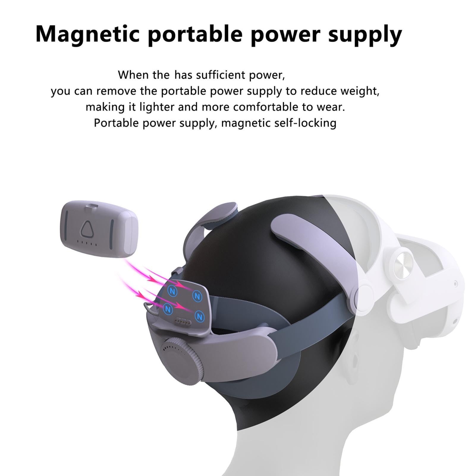 Chiesa VR a testa di VR con Batteria Equilibrio migliorato Bilancio rapido Pacco batteria da 5000 mAh estendere la cinghia di testa regolabile 6h per Meta 3 ABS PU Leather Protein