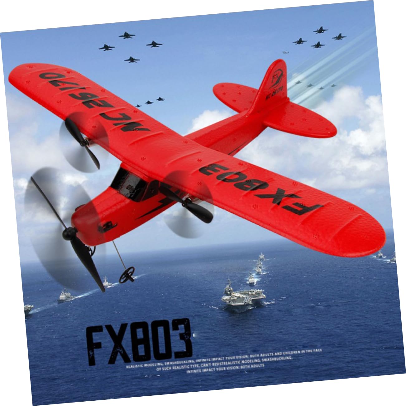 Alasum 3piezas RC Plane De Teledirigido Planeador De Fijas para Juguete Aeronáutico Exterior Rojo