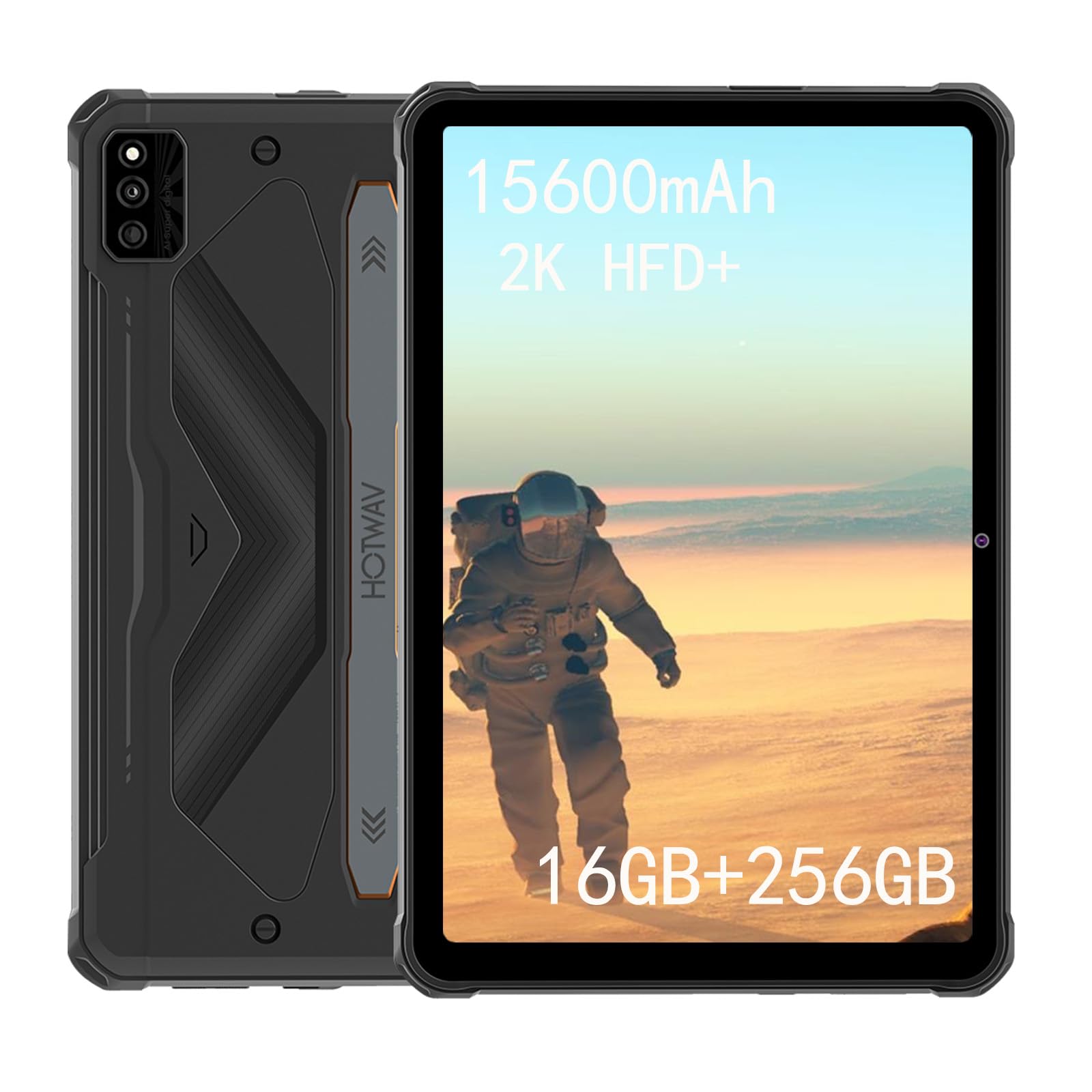 HOTWAVR6 Ultra Rugged Tablet Android 13,10.4 Inch 2K FHD+ 15600mAh,16GB+256GB/(2TB TF) Waterproof Tablet PC,16MP+16MP Camera Octa-Core IP68&IP69K/Dual SIM 4G LTE/5G WiFi/Face ID/GPS/OTG