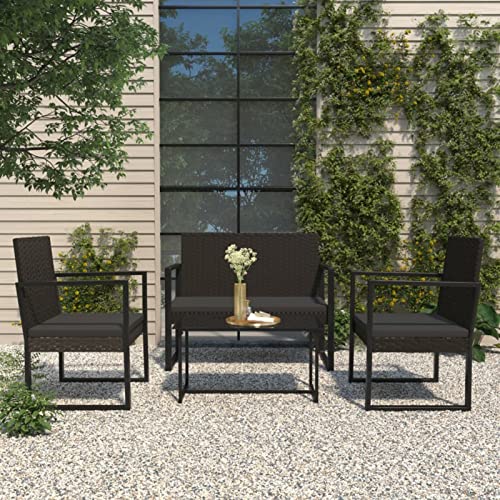 Gecheer 4-TLG. Garten Lounge Set mit Kissen,Gartenmöbel Set, Loungemöbel Garten Rattan, Lounge Gartenmöbel Set…