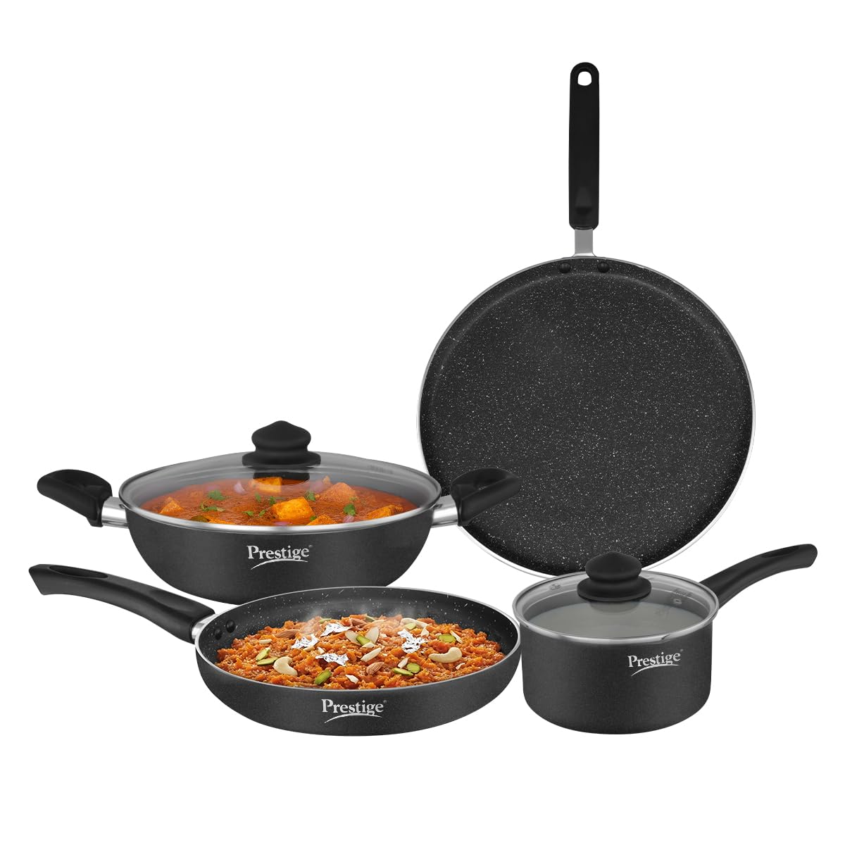 Prestige Omega Granite Aluminium Kitchen Set, 4-Pieces, Black-image-35