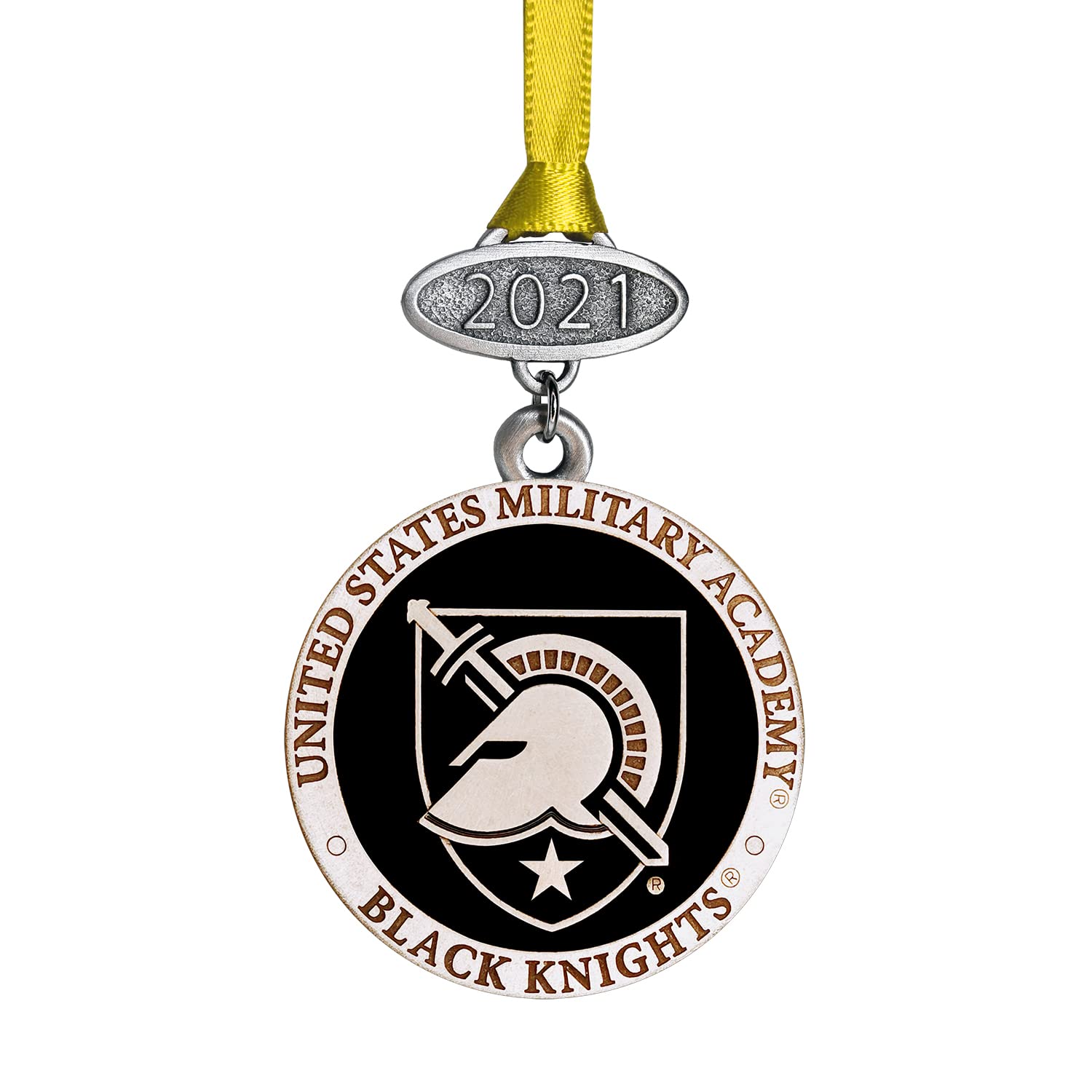 Heritage Pewter United States Military Academy Black Knights Class of 2025 Ornament | Hand-Sculpted Christmas Tree Ornament | Intricately Crafted Metal Pewter Alma Mater Inlay