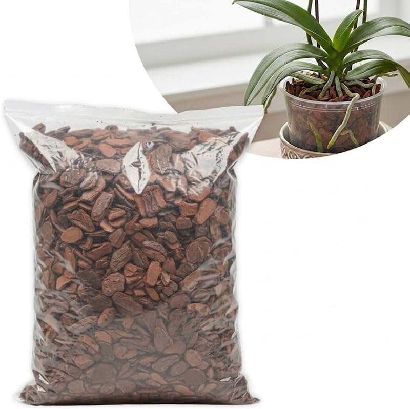 Casca de Pinus Natural 1kg para Jardinagem, Plantas, Terrários, Vasos e Paisagismo, Substrato de Pinus, Cobertura de Solo, Decoração para Jardins, Plantas Ornamentais e Cultivo