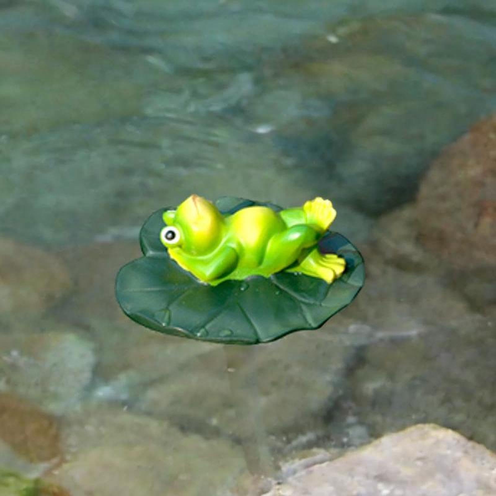 Amazon.co.jp: Stgfyxgs 池の水に浮かぶカエルの置物 装飾品 ギフト