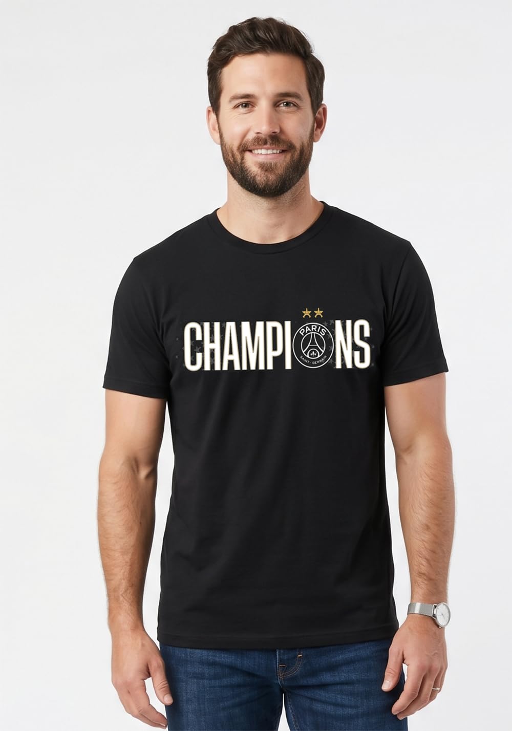 Paris Saint Germain PSG T-Shirt Champions 2 étoiles Collection Officielle