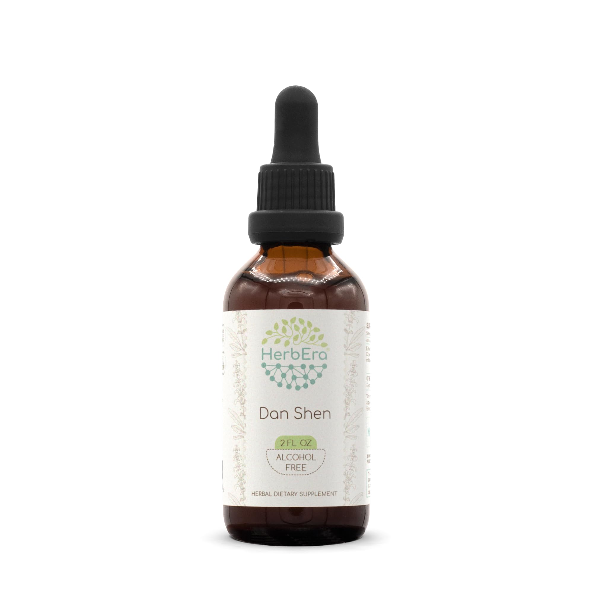 HerbEra Dan Shen Root Alcohol-Free Liquid Extract Tincture – Circulation Support, Salvia Miltiorrhiza Dried Root, Antioxidant Drops, Vegan, Herbal Supplement (2 fl oz) 2 Fl Oz (Pack of 1)